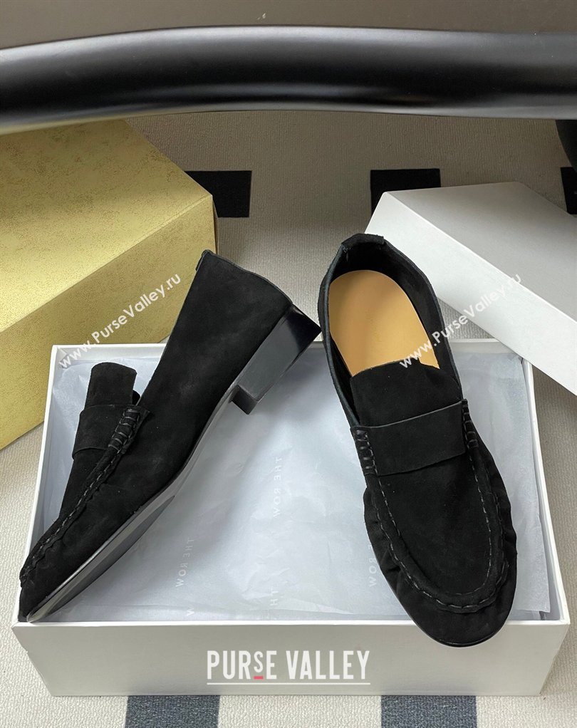 The Row Suede Loafers Black 2026 TR022401 (MD-260224069)