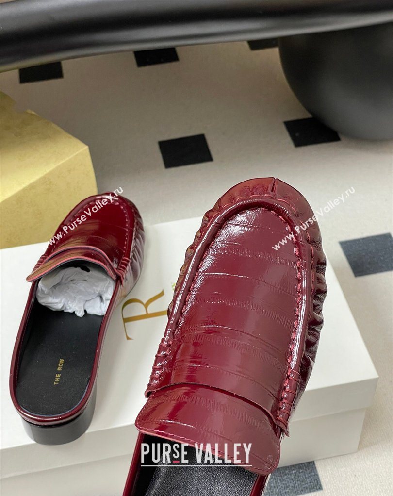 The Row Flat Mules in Eel Embossed Leather Red 2026 TR022402 (MD-260224083)