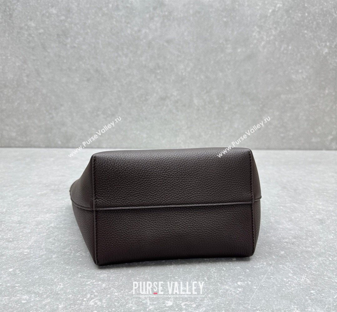 The Row Park Tote Three Bag in Grained Leather Dark Brown 2026 1719 (ningm-260410066)