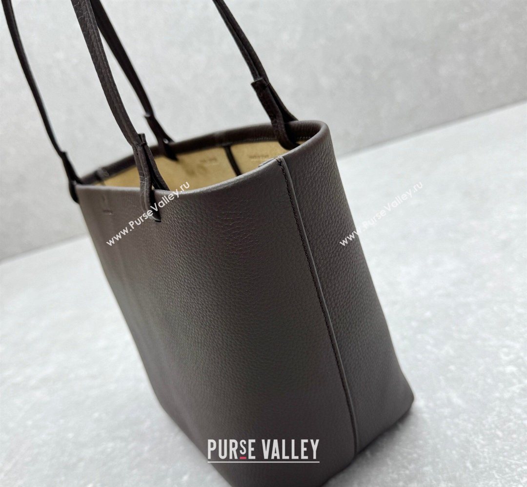 The Row Park Tote Three Bag in Grained Leather Dark Brown 2026 1719 (ningm-260410066)
