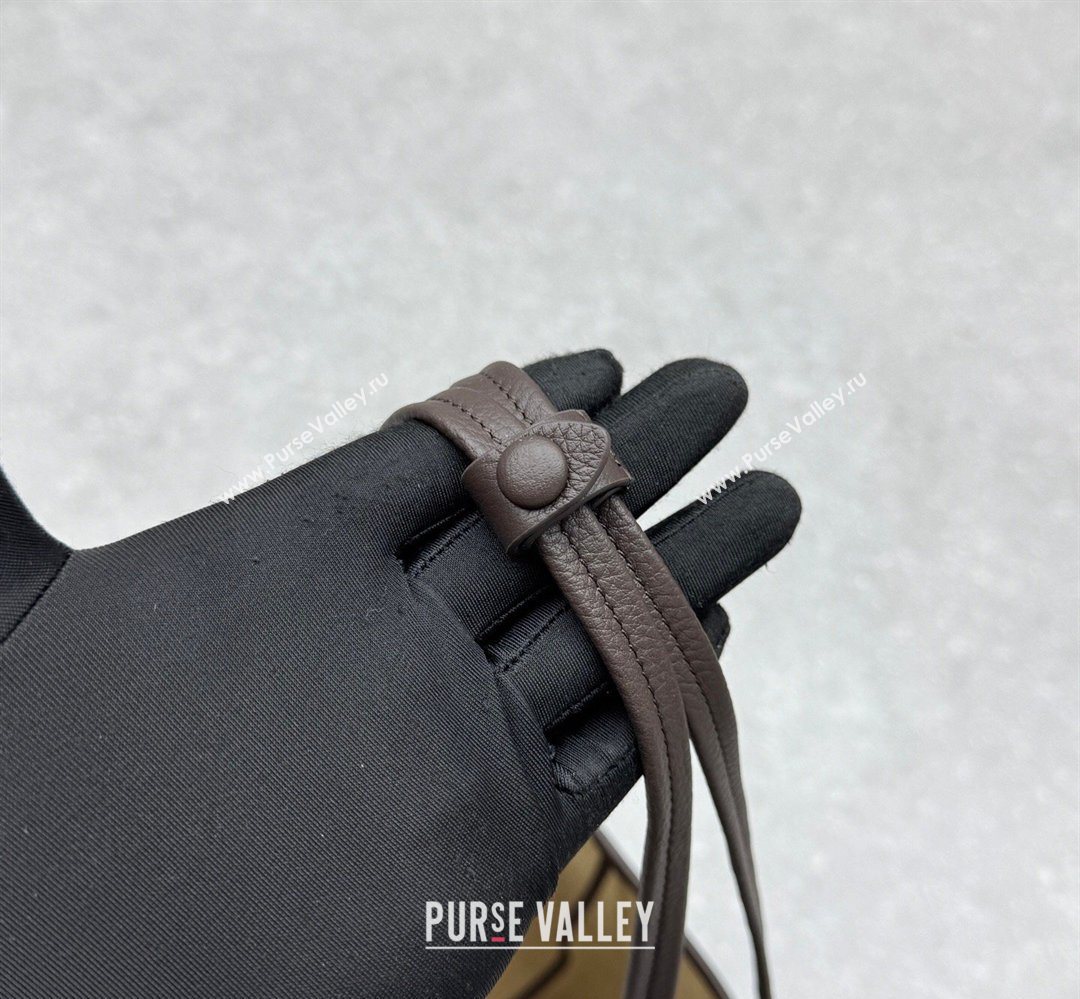 The Row Park Tote Three Bag in Grained Leather Dark Brown 2026 1719 (ningm-260410066)