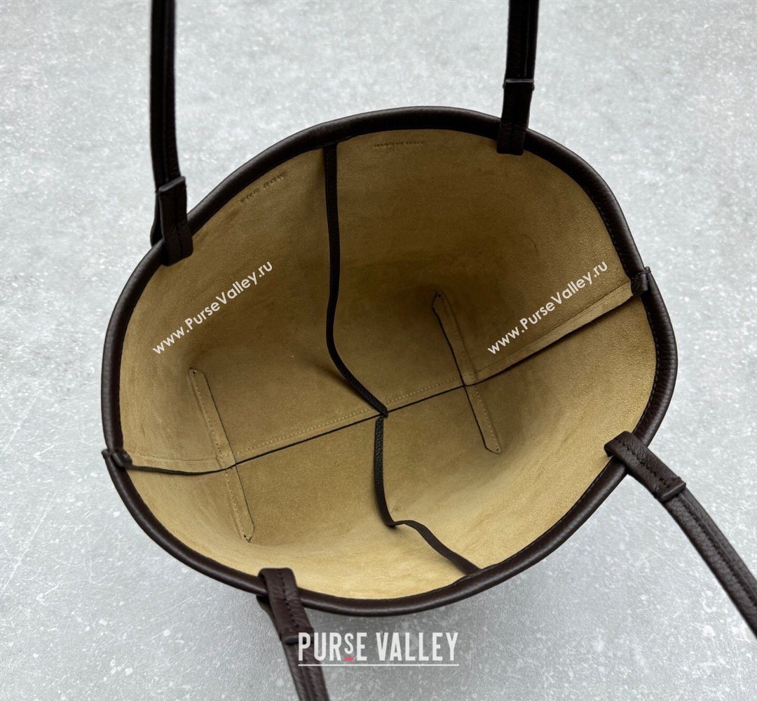 The Row Park Tote Three Bag in Grained Leather Dark Brown 2026 1719 (ningm-260410066)