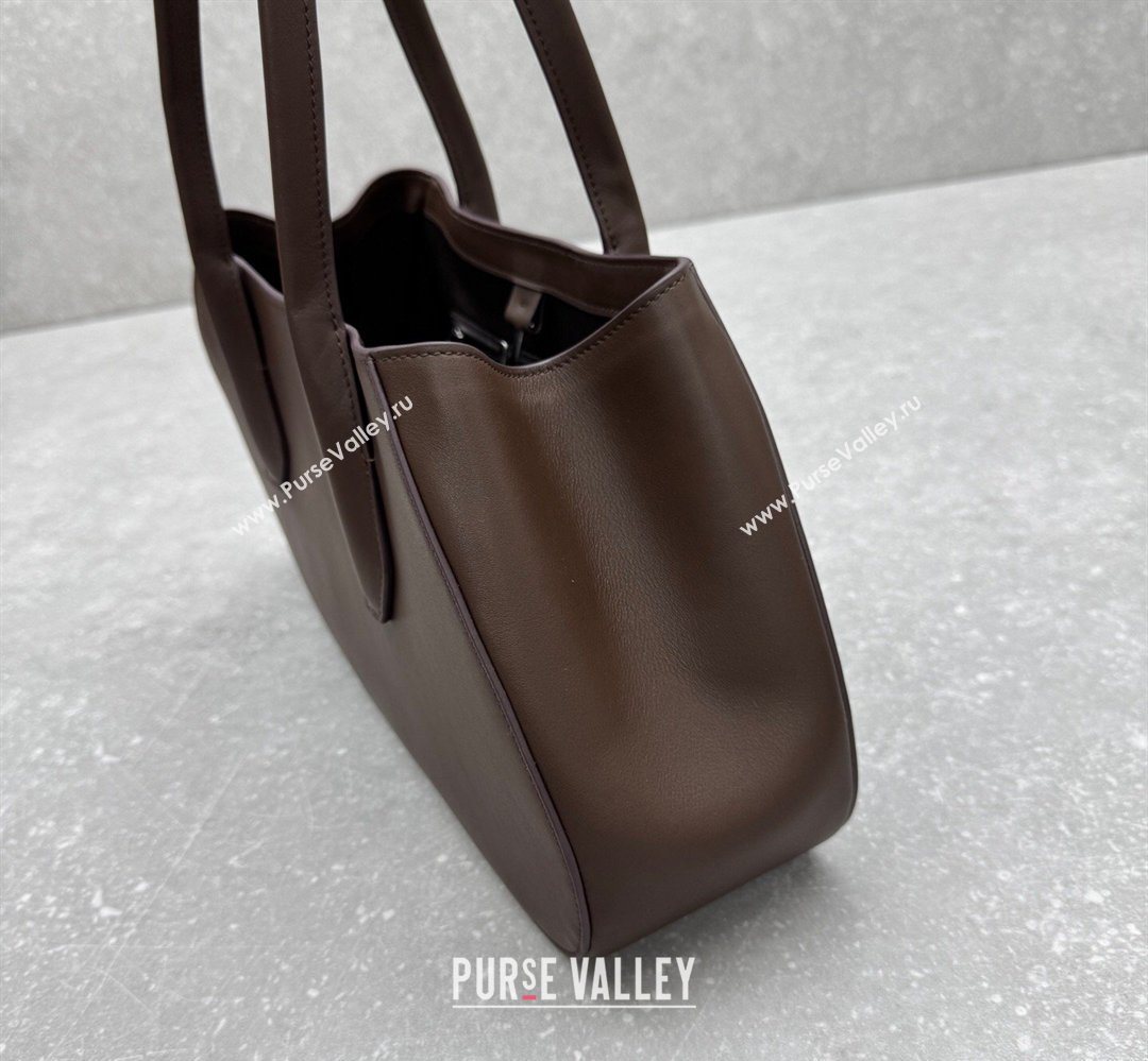 The Row Alger Shoulder Bag in Smooth Leather Coffee 2026 1842 (ningm-260410073)