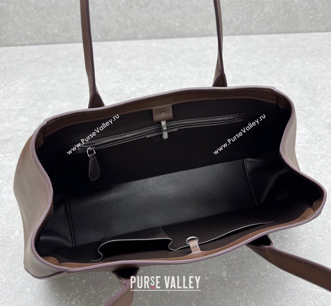 The Row Alger Shoulder Bag in Smooth Leather Coffee 2026 1842 (ningm-260410073)