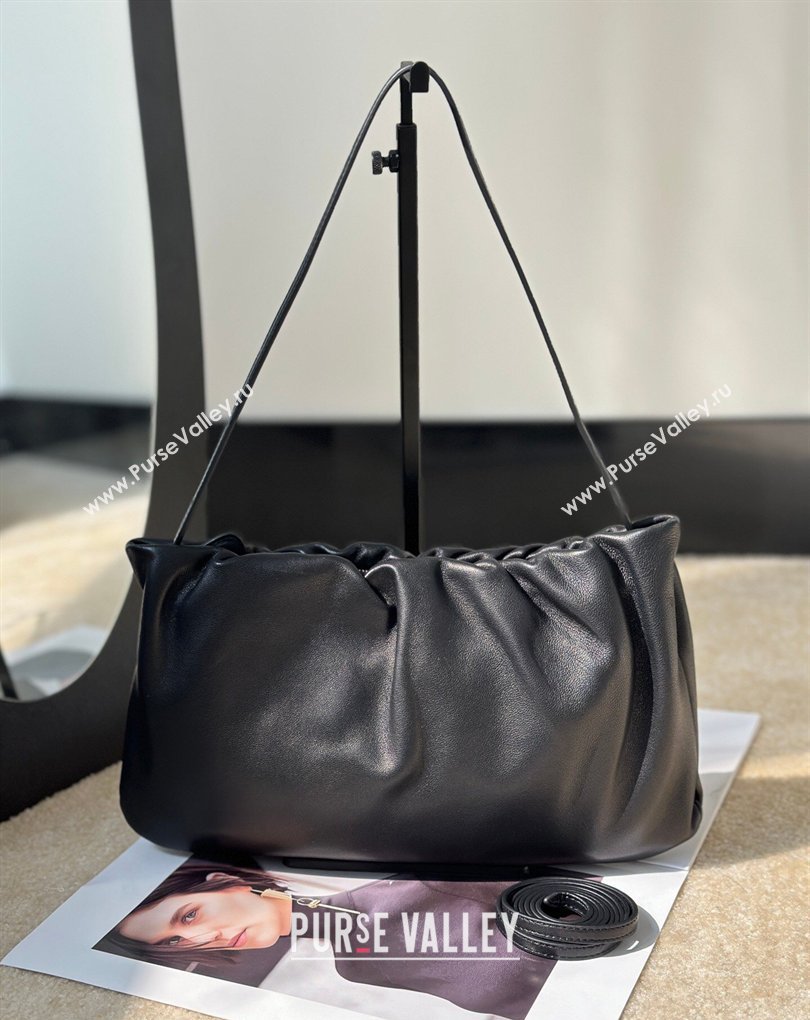 The Row Large Bourse Shoulder Bag in Nappa Leather Black 2026 8833 (CL-260410056)