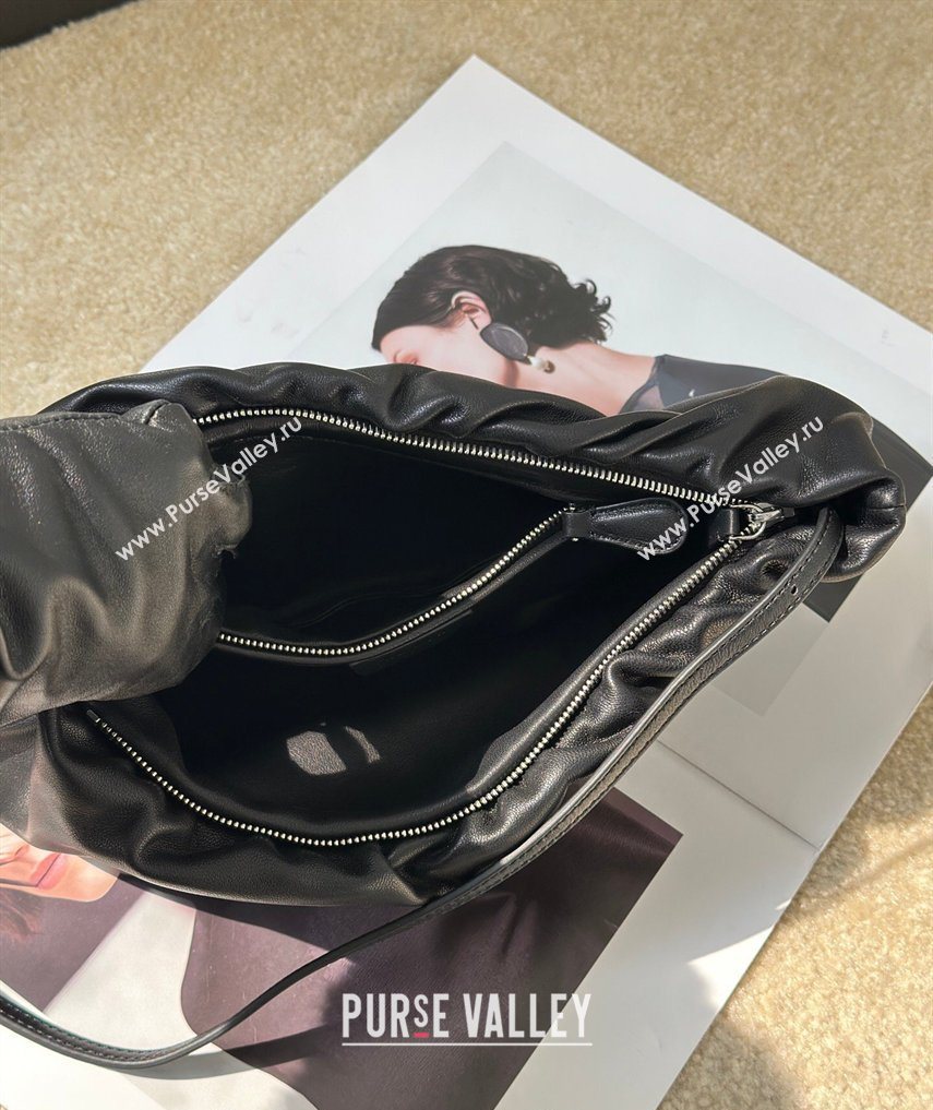 The Row Large Bourse Shoulder Bag in Nappa Leather Black 2026 8833 (CL-260410056)