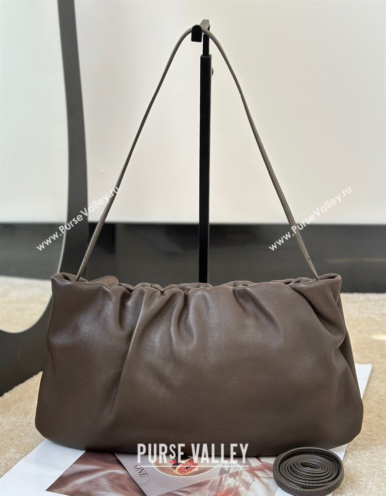 The Row Large Bourse Shoulder Bag in Nappa Leather Dark Brown 2026 8833 (CL-260410057)