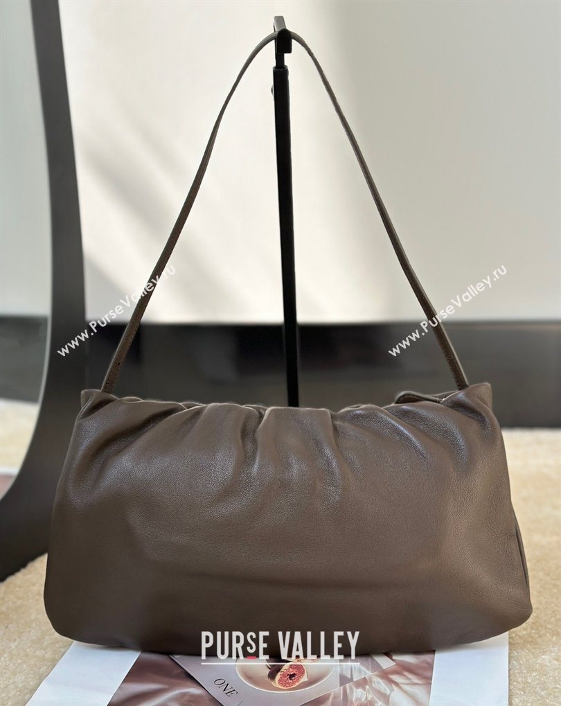 The Row Large Bourse Shoulder Bag in Nappa Leather Dark Brown 2026 8833 (CL-260410057)