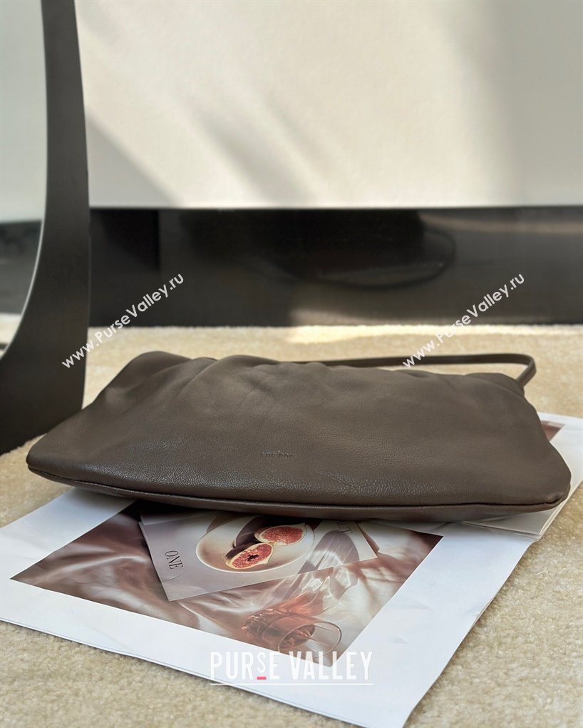 The Row Large Bourse Shoulder Bag in Nappa Leather Dark Brown 2026 8833 (CL-260410057)