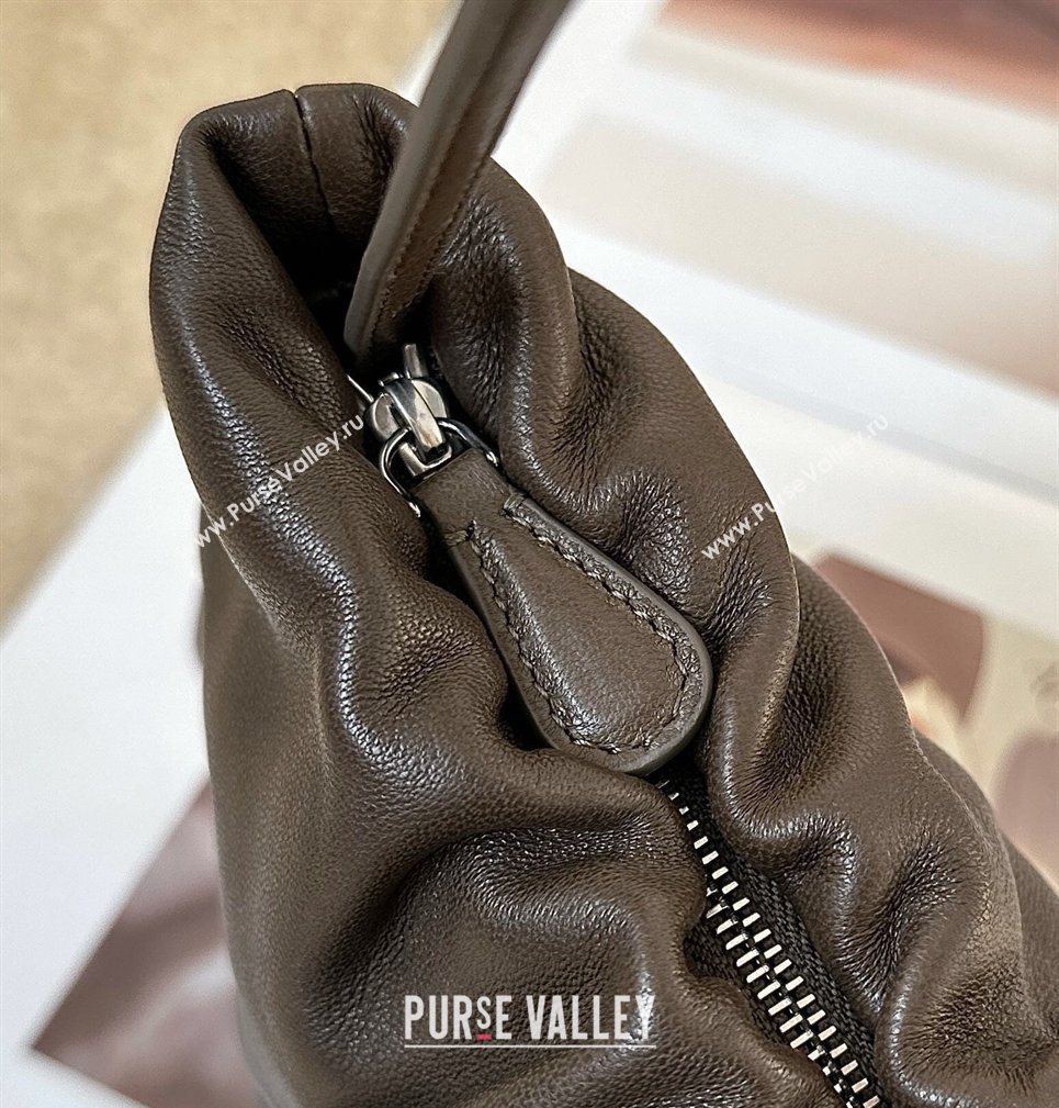 The Row Large Bourse Shoulder Bag in Nappa Leather Dark Brown 2026 8833 (CL-260410057)