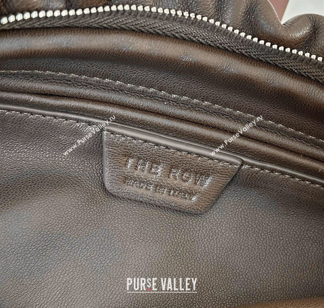 The Row Large Bourse Shoulder Bag in Nappa Leather Dark Brown 2026 8833 (CL-260410057)