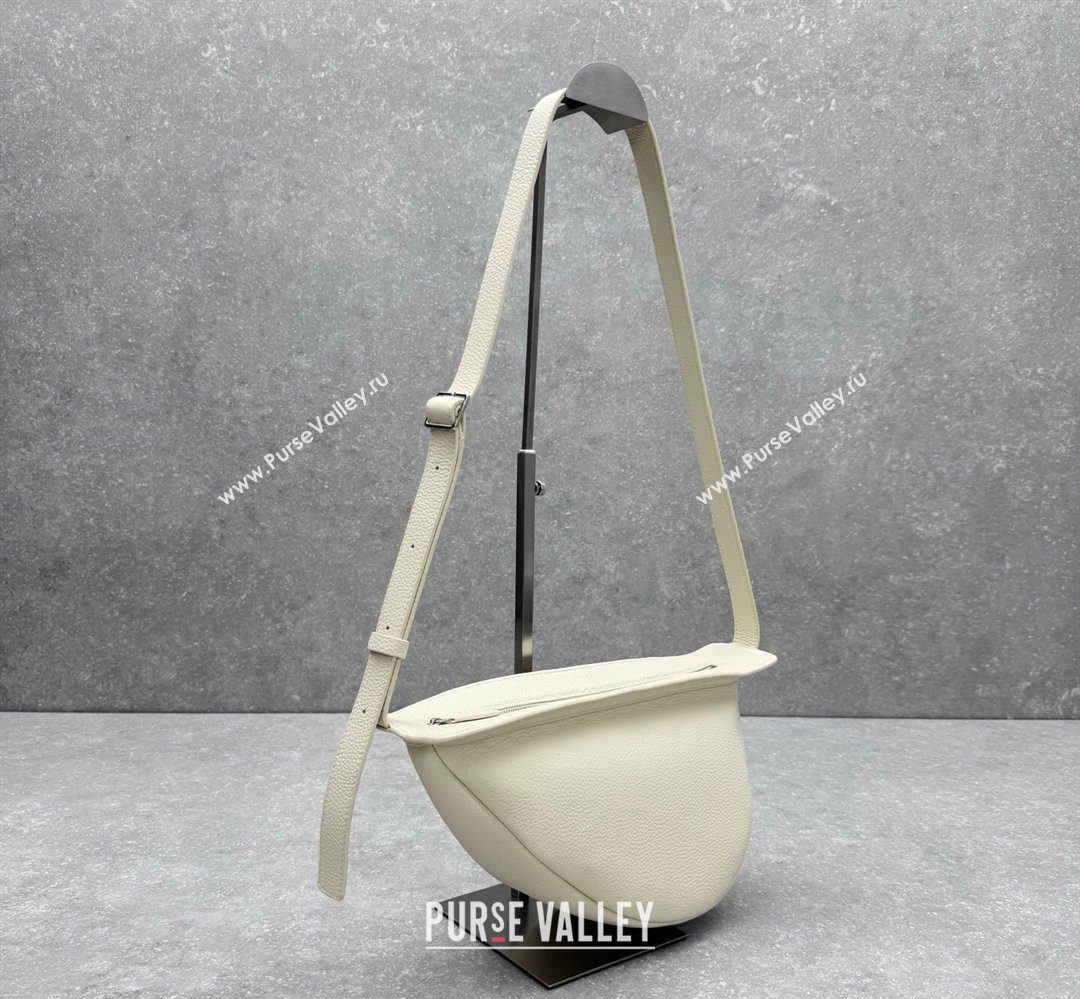 The Row Banana Crossbody Bag in Grained Leather White 2026 1871 (ningm-260410059)
