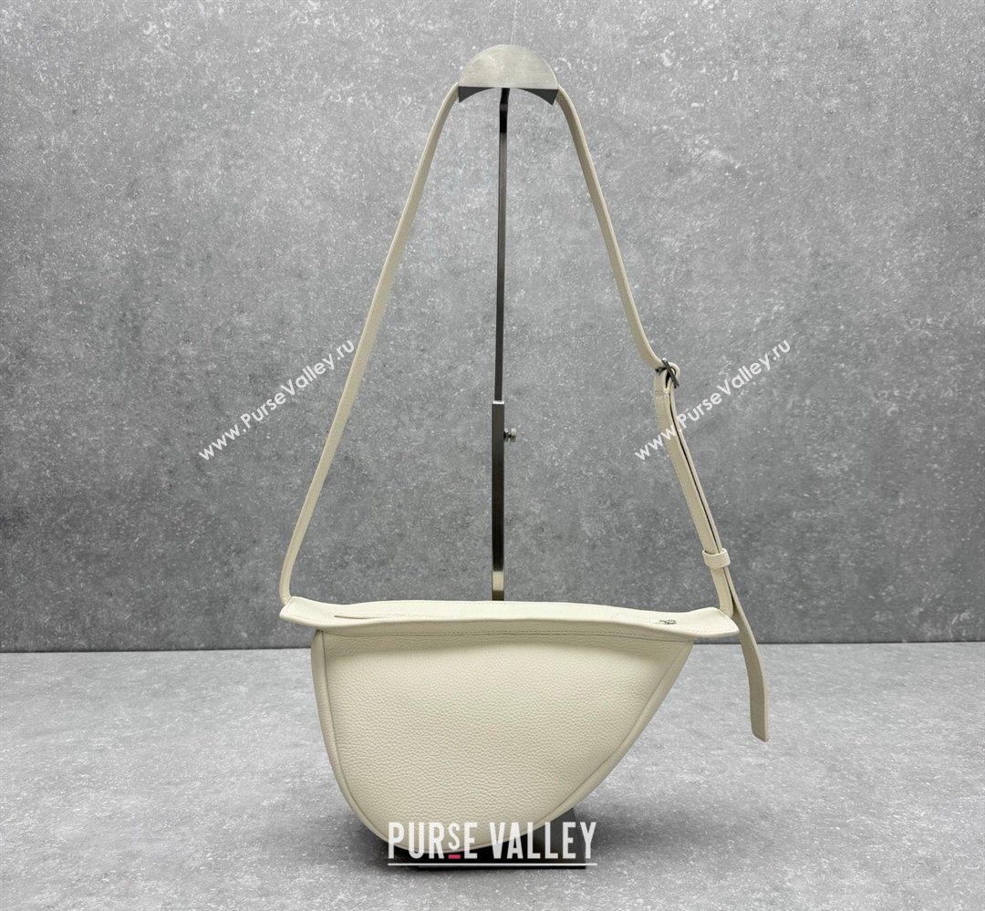 The Row Banana Crossbody Bag in Grained Leather White 2026 1871 (ningm-260410059)
