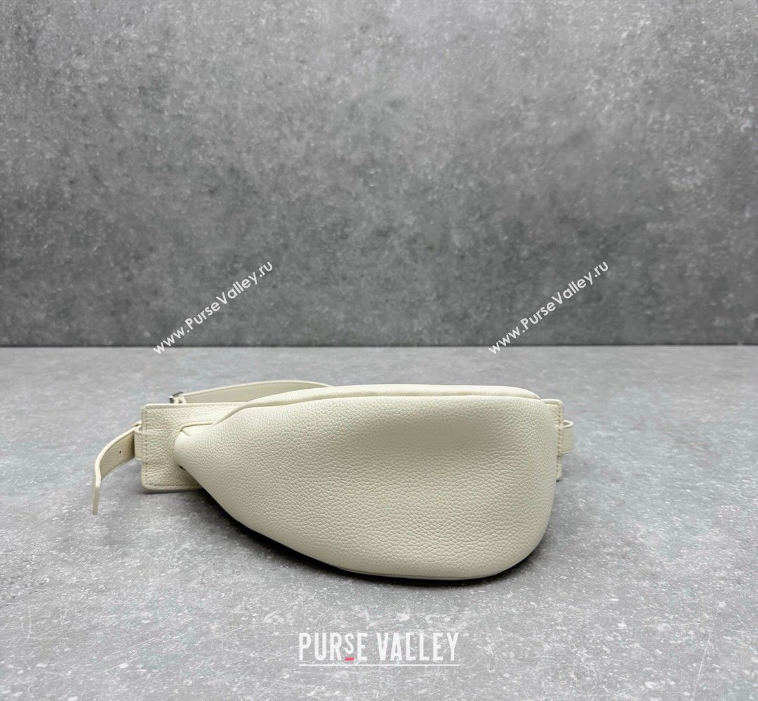 The Row Banana Crossbody Bag in Grained Leather White 2026 1871 (ningm-260410059)