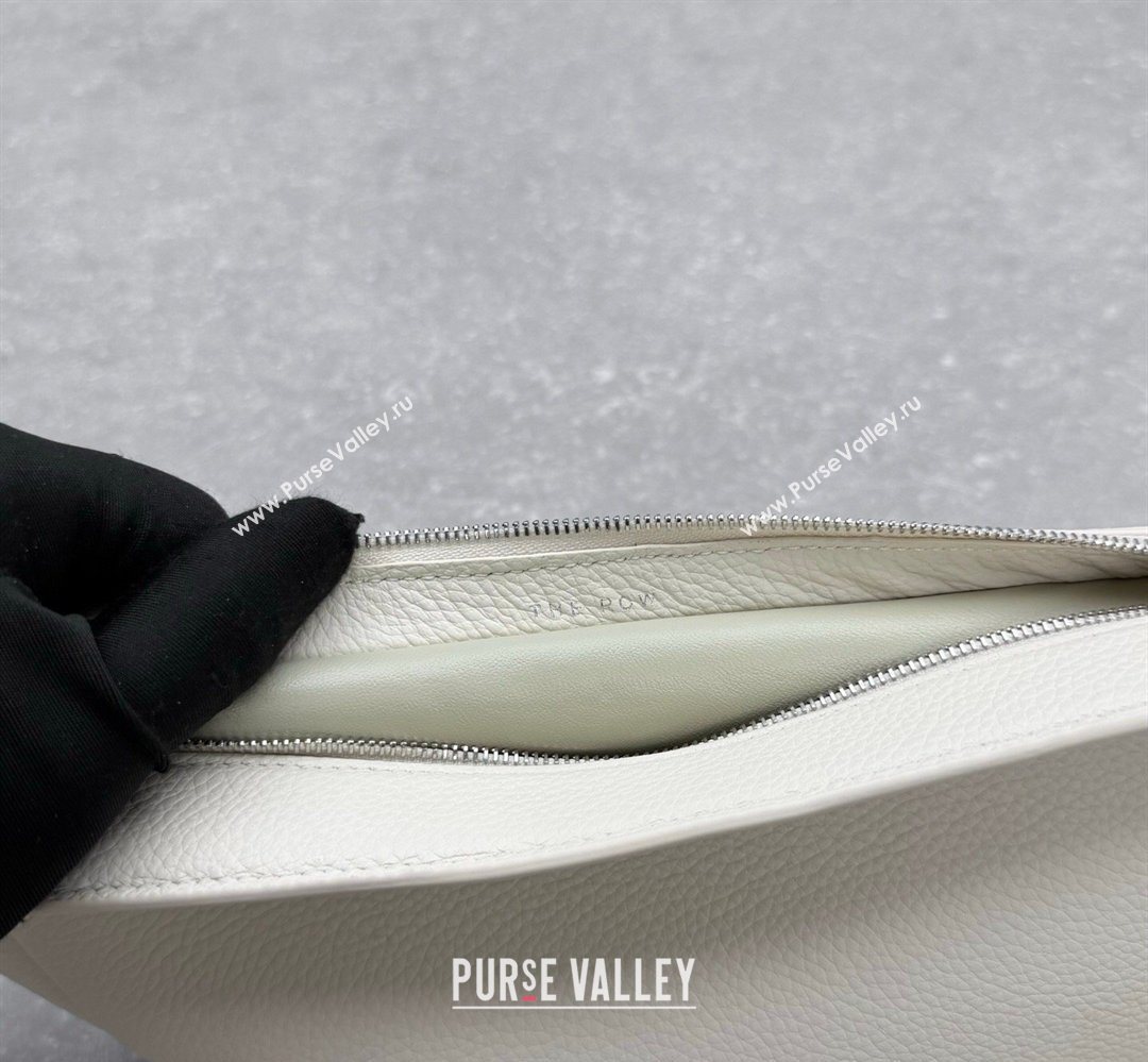 The Row Banana Crossbody Bag in Grained Leather White 2026 1871 (ningm-260410059)