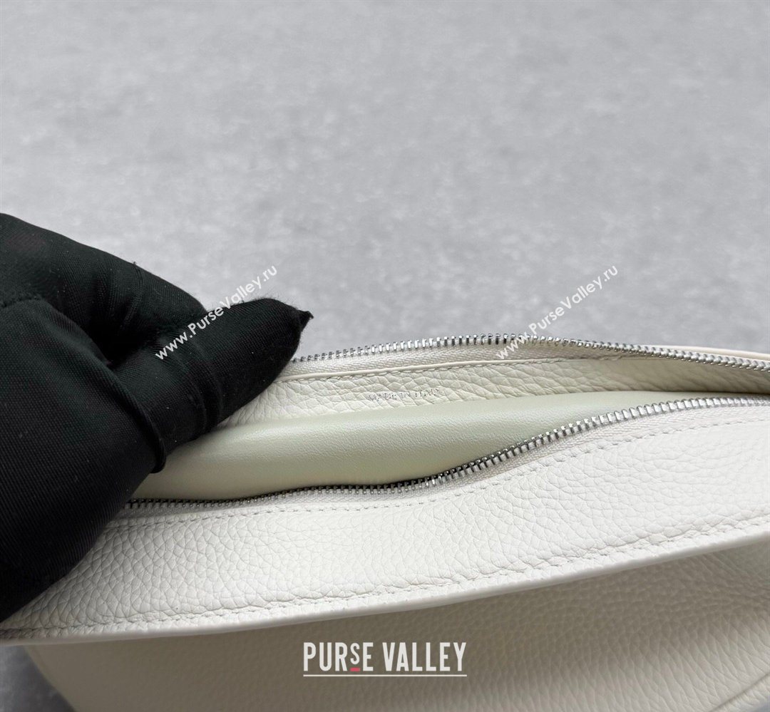 The Row Banana Crossbody Bag in Grained Leather White 2026 1871 (ningm-260410059)