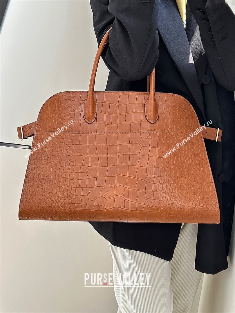 The Row Margaux 15 Tote Bag in Samanta Crocodile Embossed Leather Gold-Tone 2026 8818L (CL-260410028)