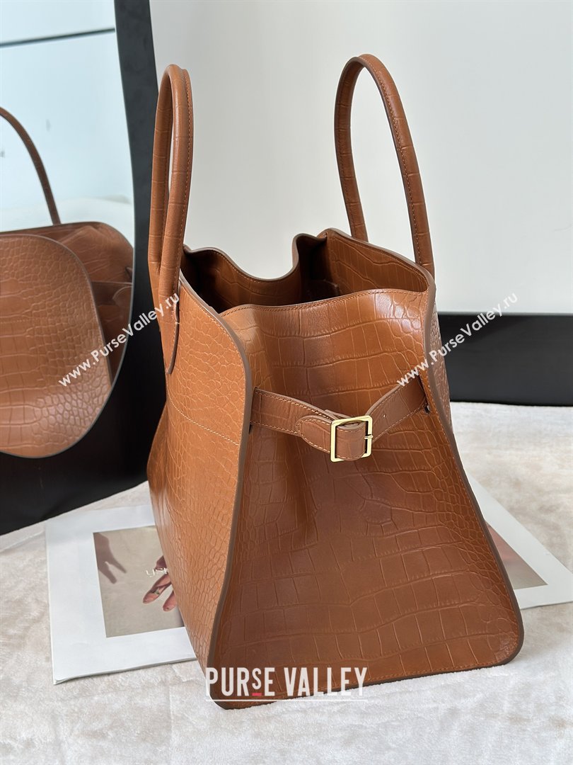 The Row Margaux 15 Tote Bag in Samanta Crocodile Embossed Leather Gold-Tone 2026 8818L (CL-260410028)
