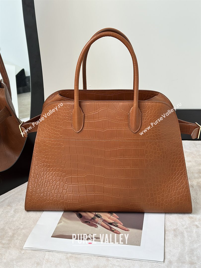 The Row Margaux 15 Tote Bag in Samanta Crocodile Embossed Leather Gold-Tone 2026 8818L (CL-260410028)