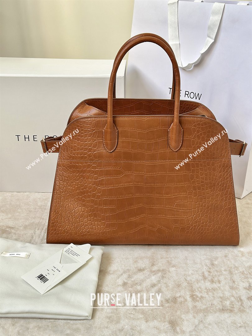 The Row Margaux 15 Tote Bag in Samanta Crocodile Embossed Leather Gold-Tone 2026 8818L (CL-260410028)