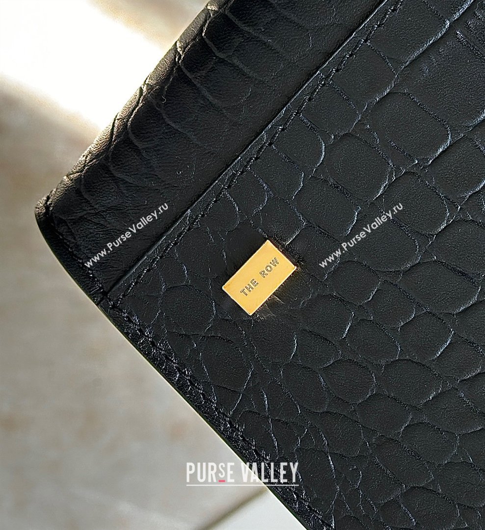 The Row Margaux 12 Tote Bag in Samanta Crocodile Embossed Leather Black 2026 8818 (CL-260410005)