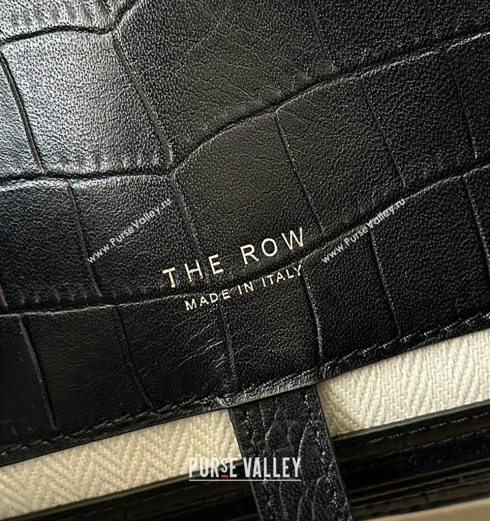 The Row Margaux 12 Tote Bag in Samanta Crocodile Embossed Leather Black 2026 8818 (CL-260410005)