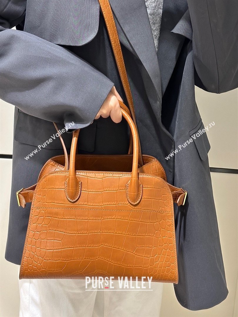 The Row Margaux 10 Tote Bag in Samanta Crocodile Embossed Leather Gold-Tone 2026 8818S (CL-260410022)