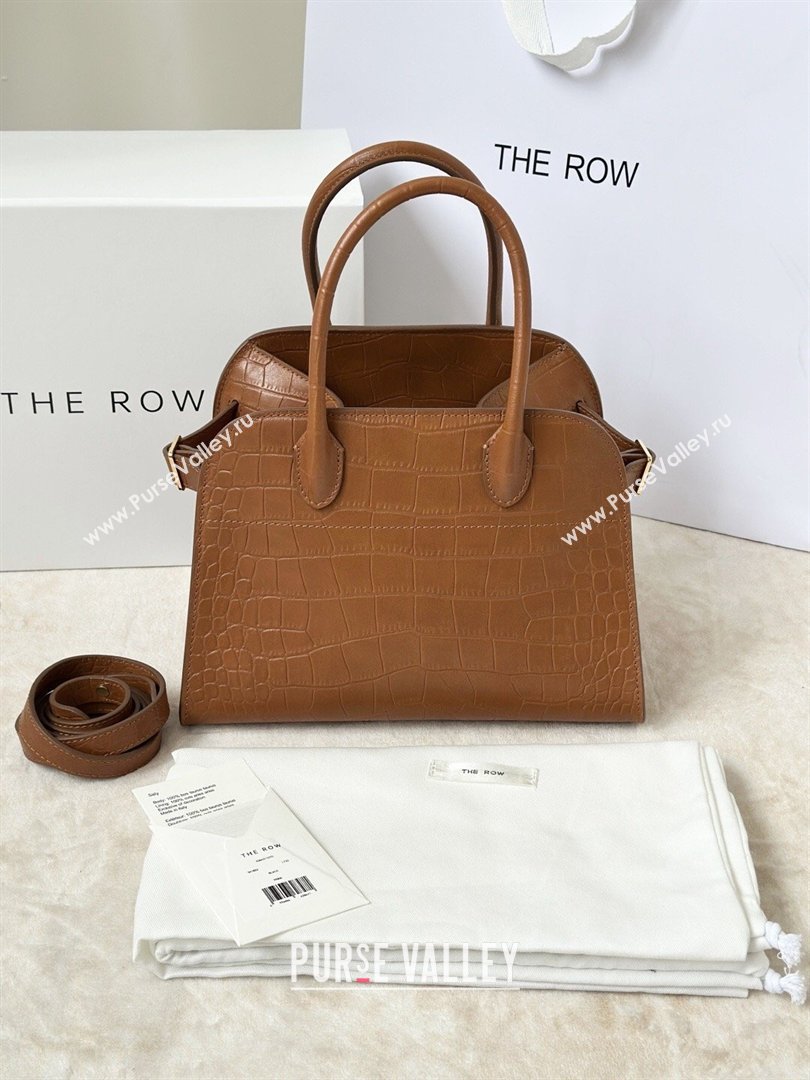 The Row Margaux 10 Tote Bag in Samanta Crocodile Embossed Leather Gold-Tone 2026 8818S (CL-260410022)