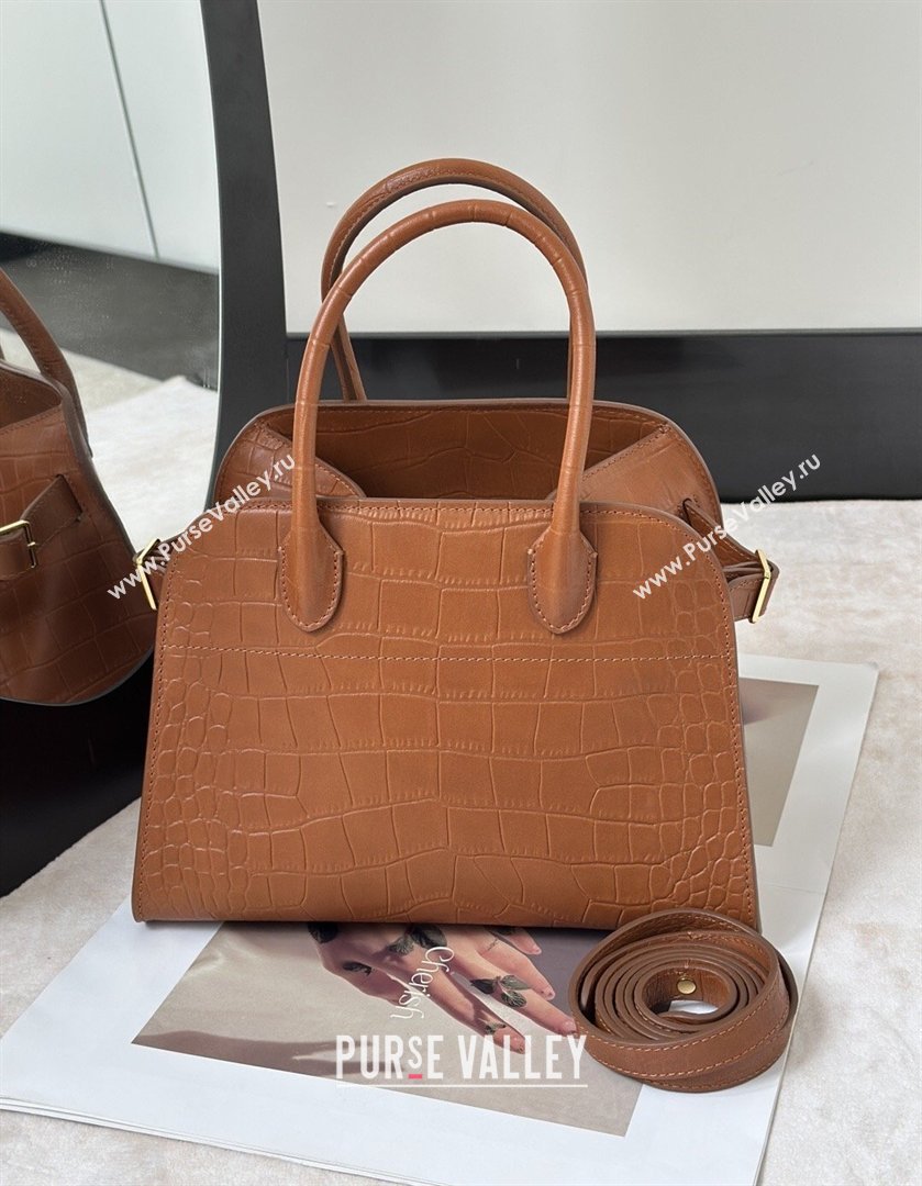 The Row Margaux 10 Tote Bag in Samanta Crocodile Embossed Leather Gold-Tone 2026 8818S (CL-260410022)