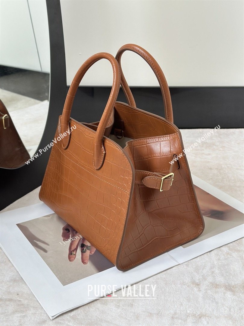 The Row Margaux 10 Tote Bag in Samanta Crocodile Embossed Leather Gold-Tone 2026 8818S (CL-260410022)