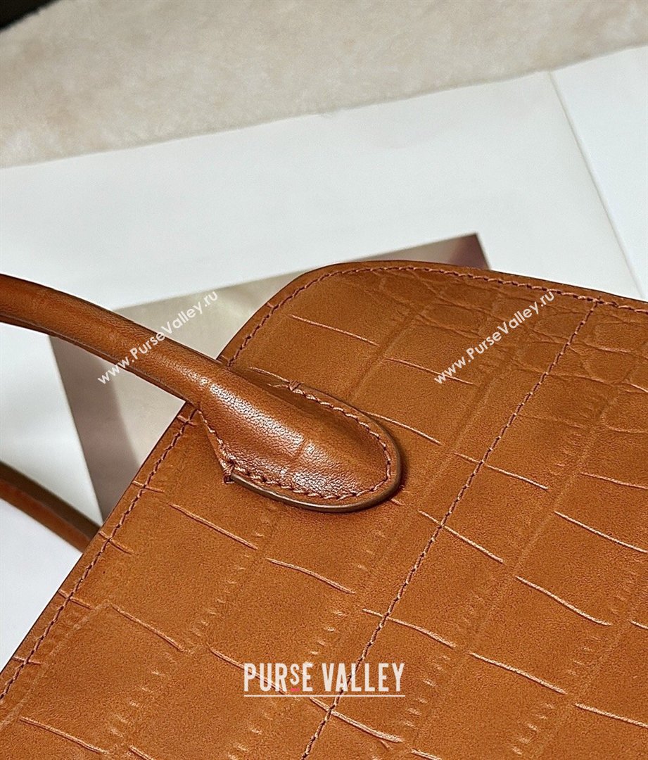 The Row Margaux 10 Tote Bag in Samanta Crocodile Embossed Leather Gold-Tone 2026 8818S (CL-260410022)