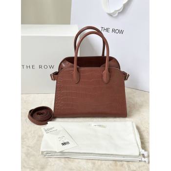 The Row Margaux 10 Tote Bag in Samanta Crocodile Embossed Leather Burgundy 2026 8818S (CL-260410025)