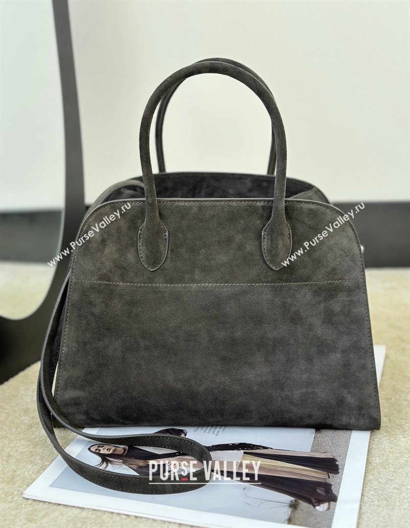 The Row Margaux 12 Tote Bag in Suede Green 2026 8818M (CL-260410014)
