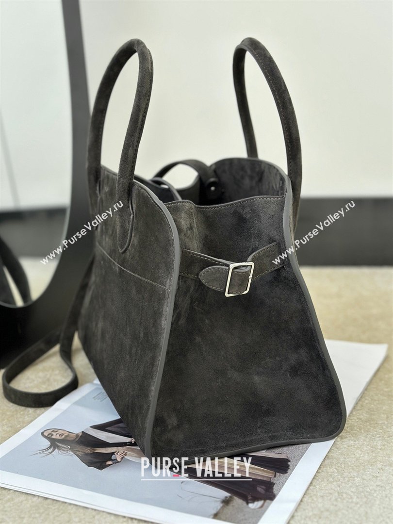 The Row Margaux 12 Tote Bag in Suede Green 2026 8818M (CL-260410014)