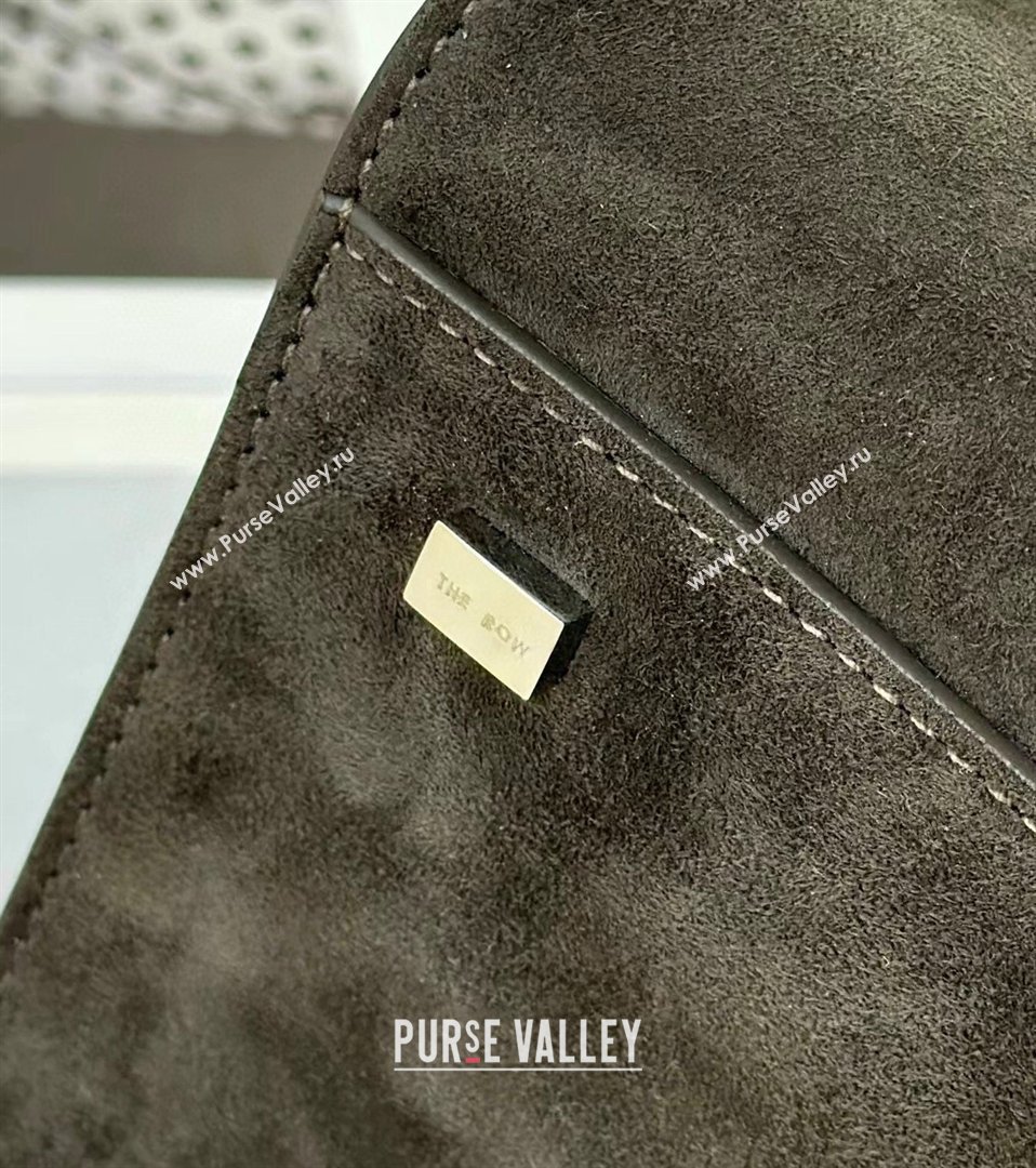 The Row Margaux 12 Tote Bag in Suede Green 2026 8818M (CL-260410014)