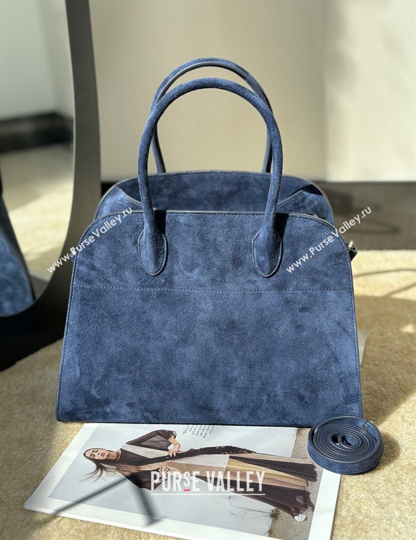 The Row Margaux 12 Tote Bag in Suede Blue 2026 8818M (CL-260410015)