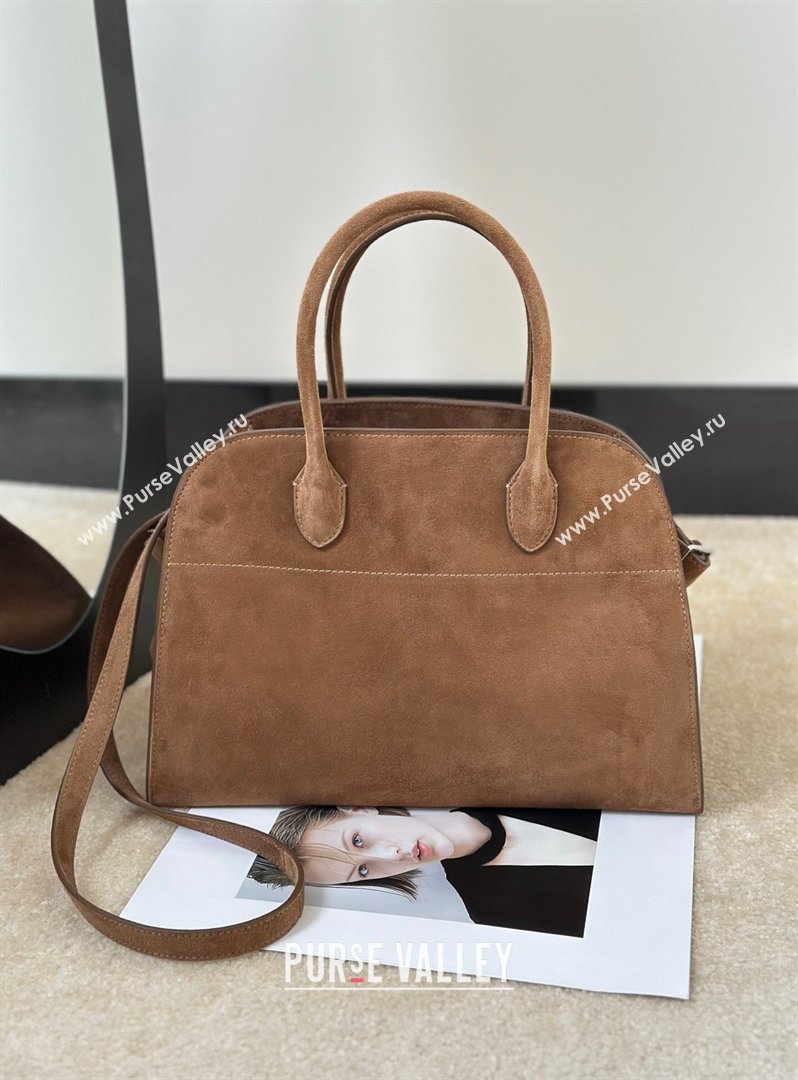 The Row Margaux 12 Tote Bag in Suede Light Brown 2026 8818M (CL-260410012)