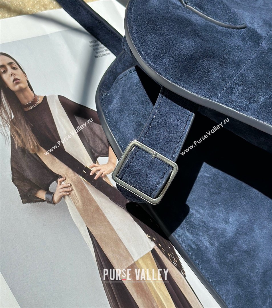 The Row Margaux 12 Tote Bag in Suede Blue 2026 8818M (CL-260410015)