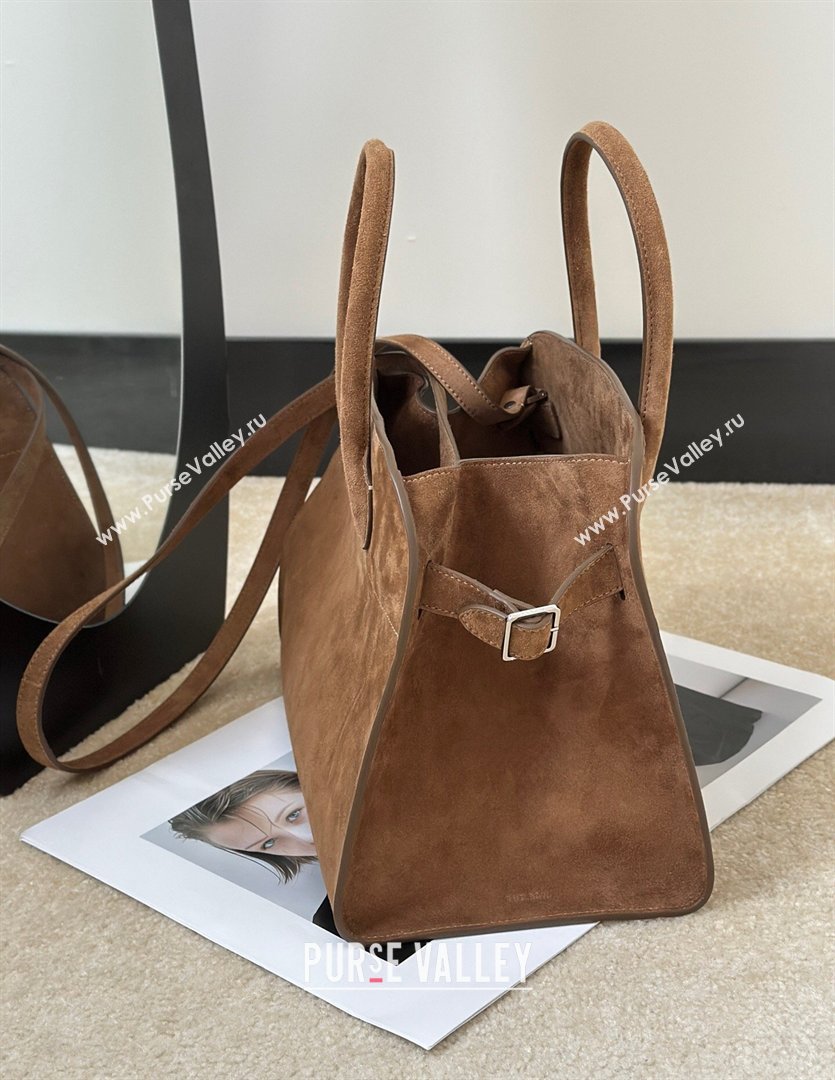 The Row Margaux 12 Tote Bag in Suede Light Brown 2026 8818M (CL-260410012)