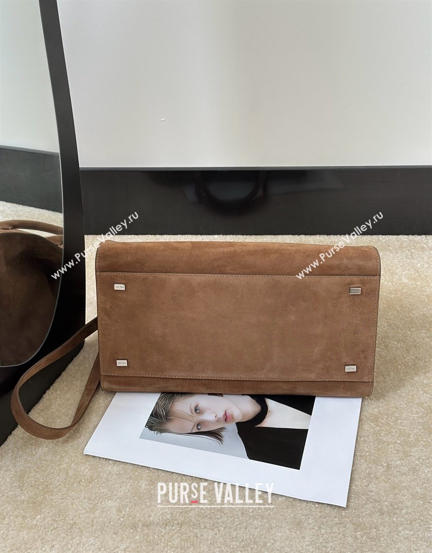 The Row Margaux 12 Tote Bag in Suede Light Brown 2026 8818M (CL-260410012)