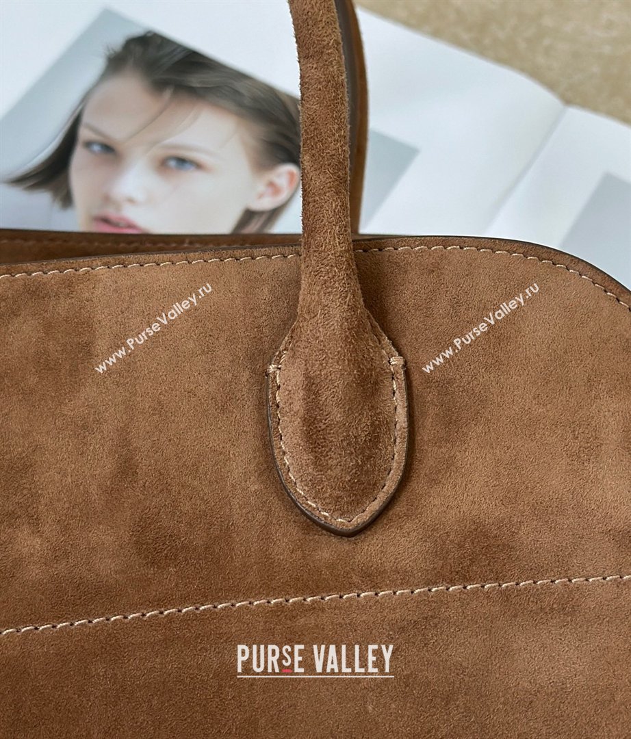 The Row Margaux 12 Tote Bag in Suede Light Brown 2026 8818M (CL-260410012)