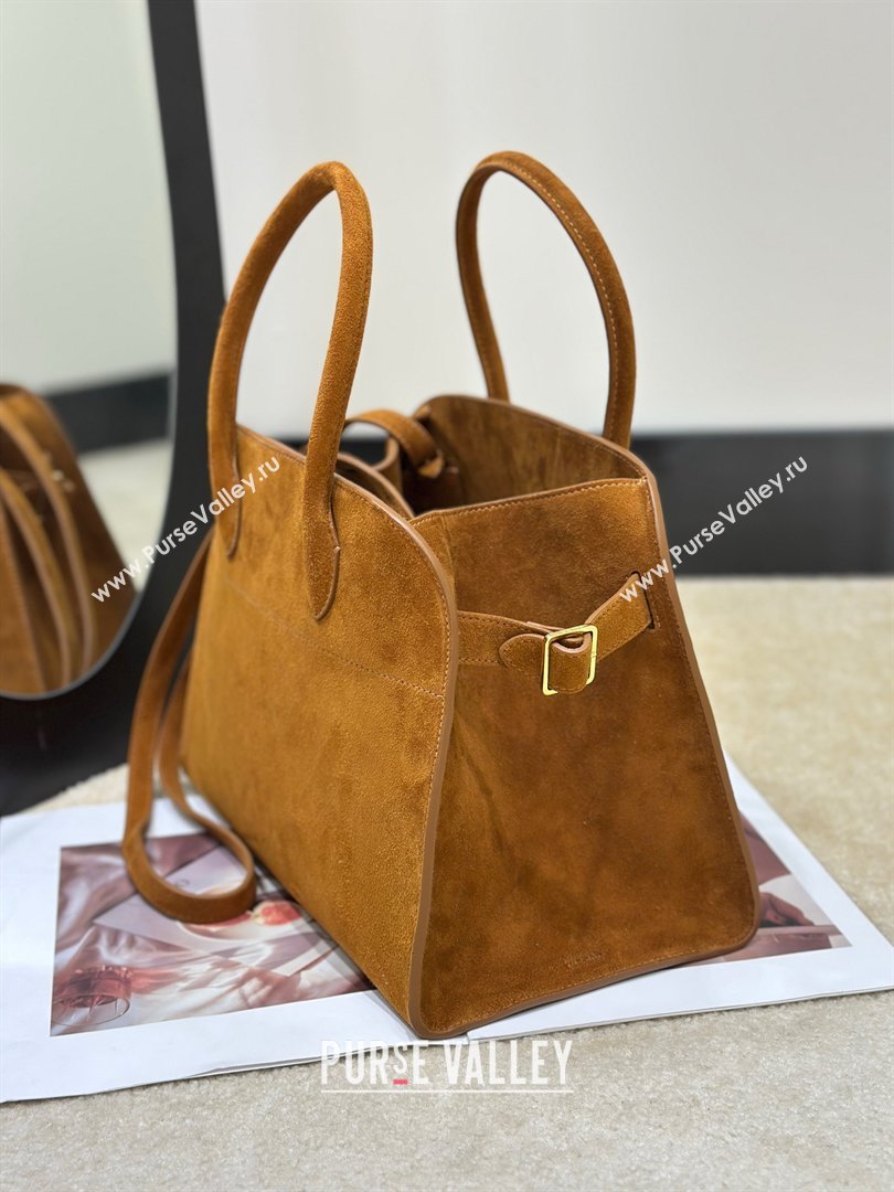 The Row Margaux 12 Tote Bag in Suede Gold-Tone 2026 8818M (CL-260410013)