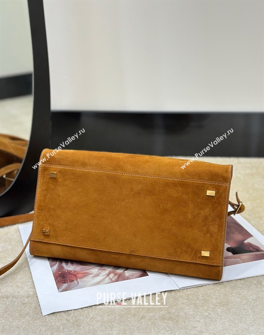 The Row Margaux 12 Tote Bag in Suede Gold-Tone 2026 8818M (CL-260410013)