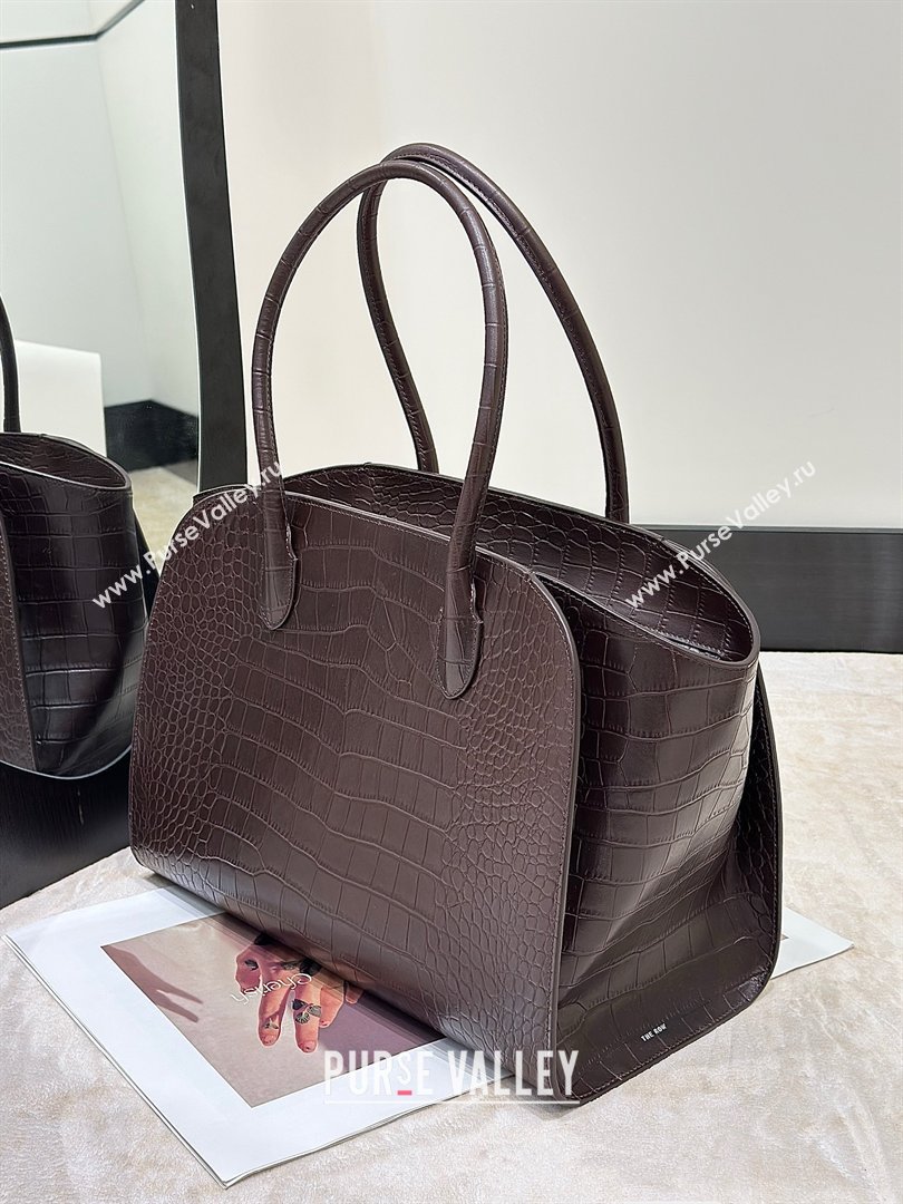 The Row Marlo 14 Bag in Samanta Crocodile Embossed Leather Dark Brown 2026 8823 (CL-260410040)