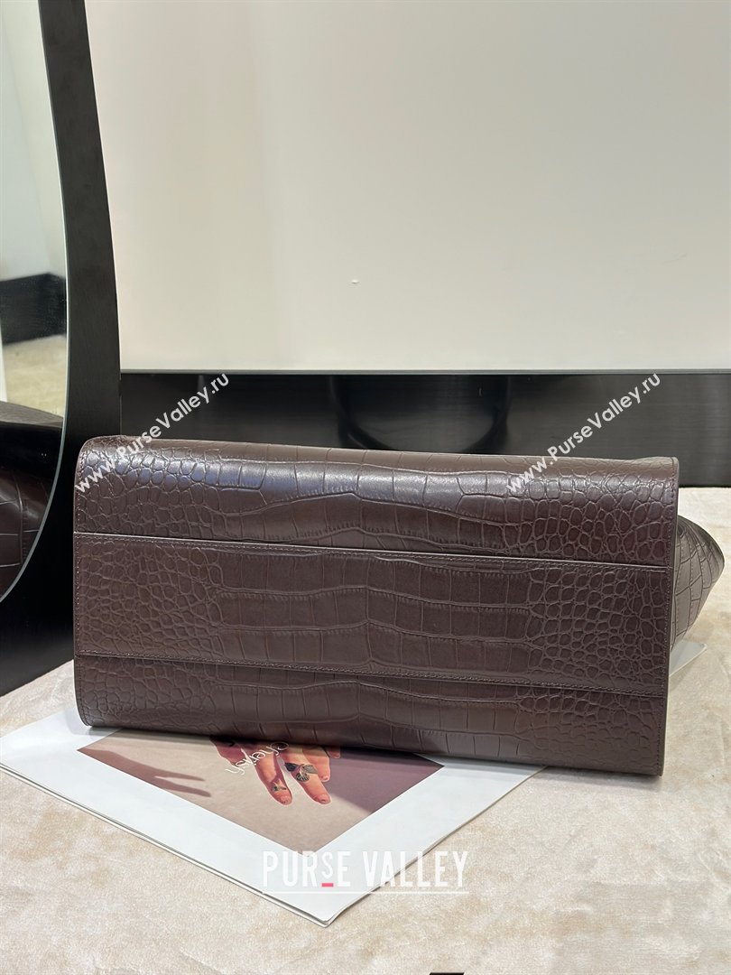 The Row Marlo 14 Bag in Samanta Crocodile Embossed Leather Dark Brown 2026 8823 (CL-260410040)