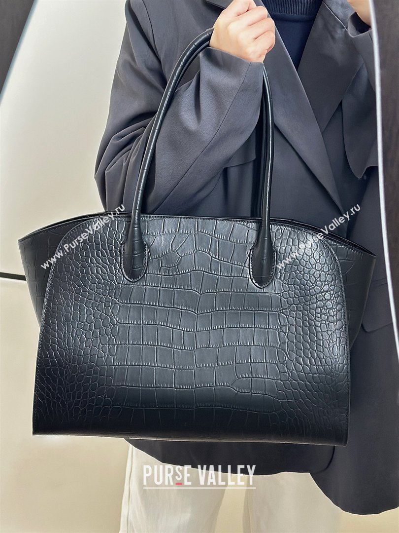 The Row Marlo 14 Bag in Samanta Crocodile Embossed Leather Black 2026 8823 (CL-260410041)