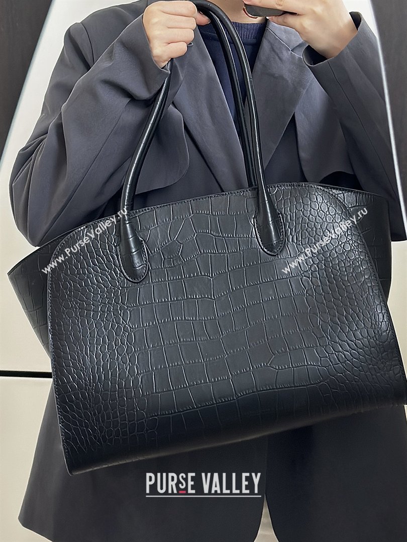The Row Marlo 14 Bag in Samanta Crocodile Embossed Leather Black 2026 8823 (CL-260410041)