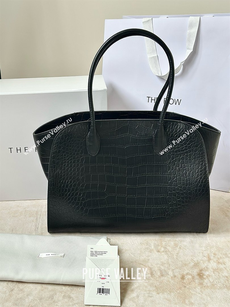 The Row Marlo 14 Bag in Samanta Crocodile Embossed Leather Black 2026 8823 (CL-260410041)