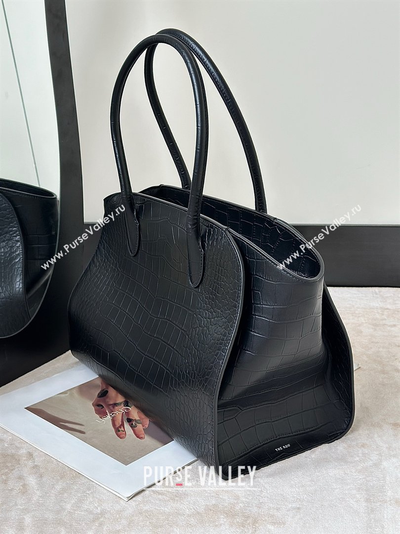 The Row Marlo 14 Bag in Samanta Crocodile Embossed Leather Black 2026 8823 (CL-260410041)