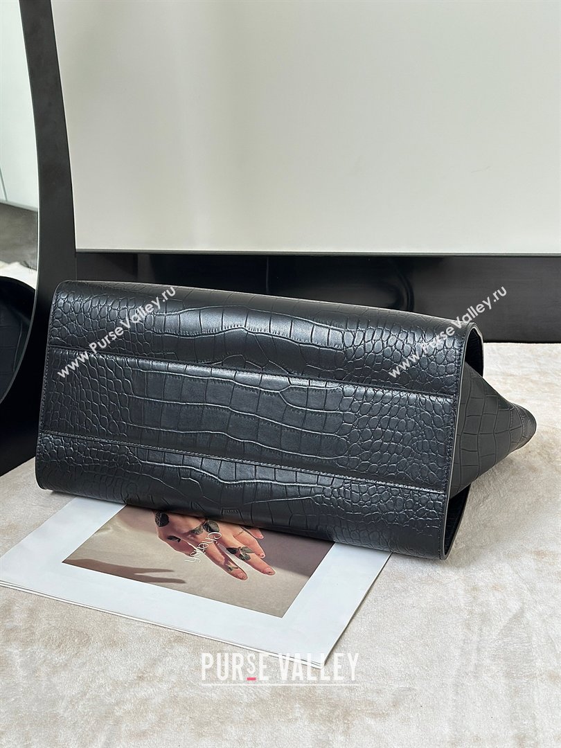 The Row Marlo 14 Bag in Samanta Crocodile Embossed Leather Black 2026 8823 (CL-260410041)